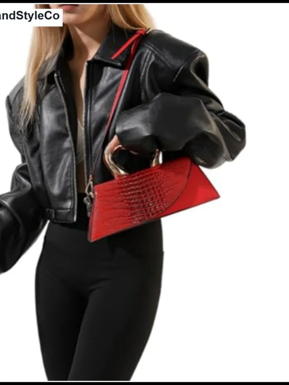 Women Vegan Leather Evening Handbag Crocodile Pattern Clutch Purse
